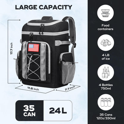 Maelstrom 35/50 Can Insulated Backpack Cooler, Leakproof Soft Lunch Ice Bag