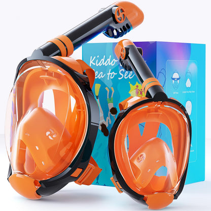Full Face Snorkel Mask with 180° Panoramic View and Camera Mount