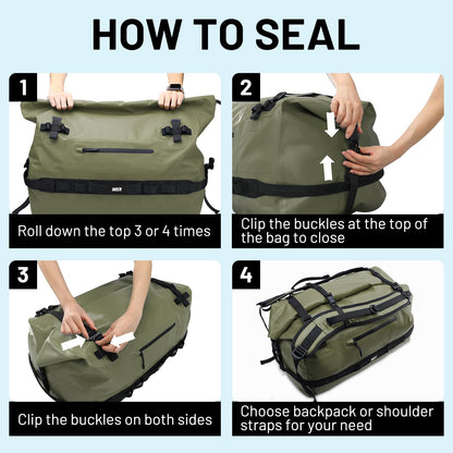 Waterproof Roll Top Duffel Bag for Kayaking Camping & Outdoor Travel