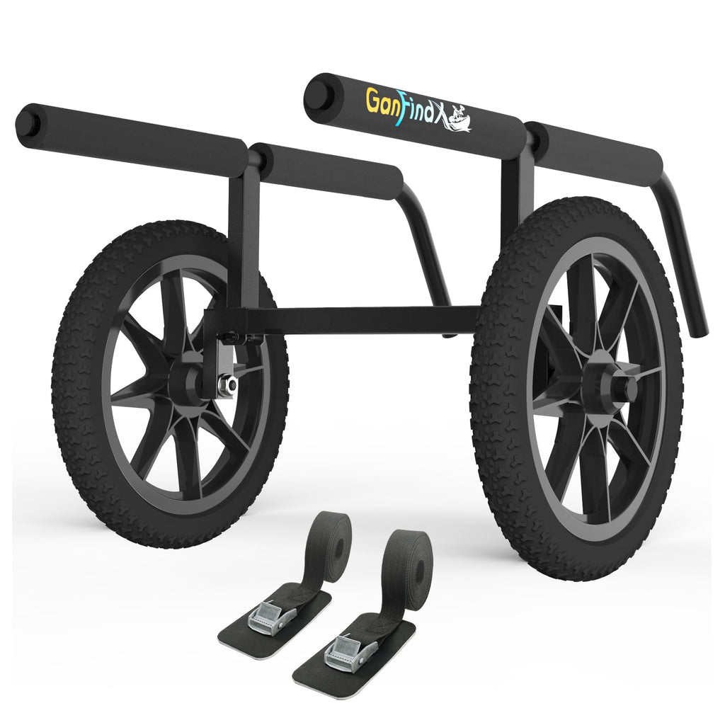 GanFindX Heavy-Duty Kayak Cart, Adjustable Canoe Dolly with 16-Inch Wheels