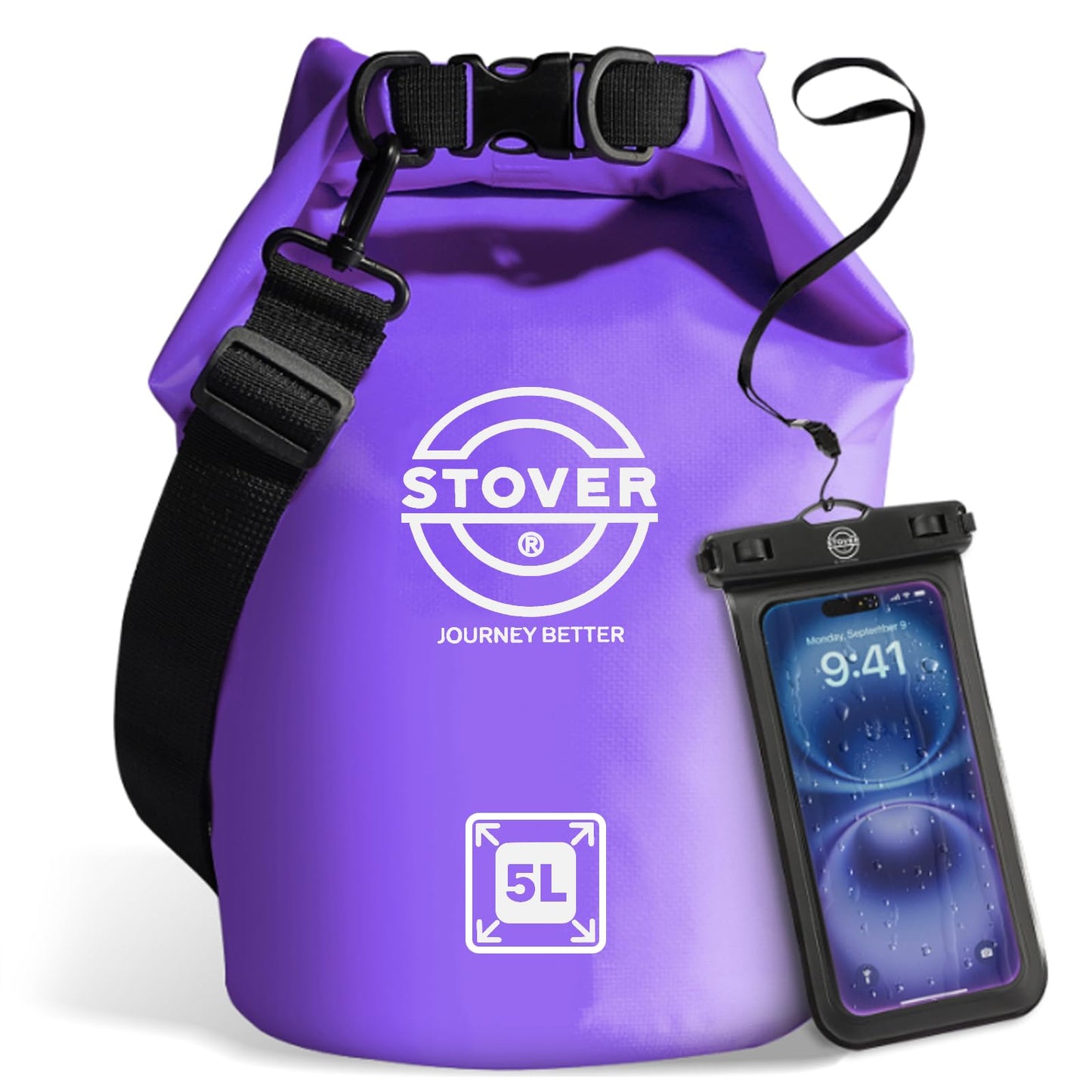 Waterproof Roll Top Dry Bag Backpack with Phone Case for Kayaking & Camping