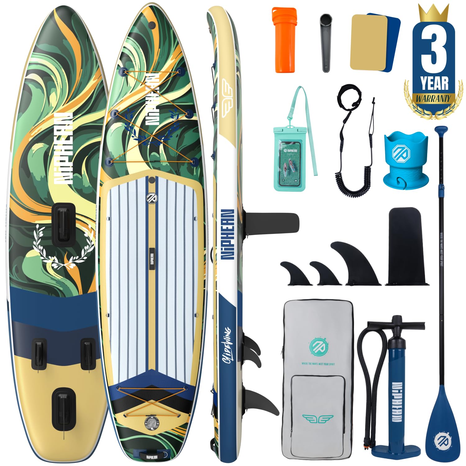 Extra Large Inflatable Paddle Board for Family Use with Accessories