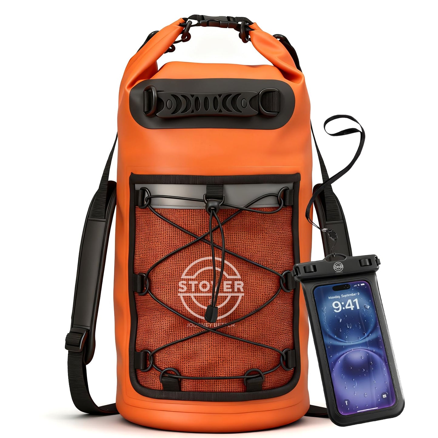 Waterproof Roll Top Dry Bag Backpack with Phone Case for Kayaking & Camping