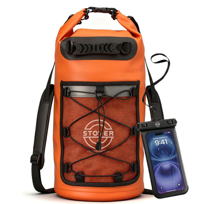 Waterproof Roll Top Dry Bag Backpack with Phone Case for Kayaking & Camping