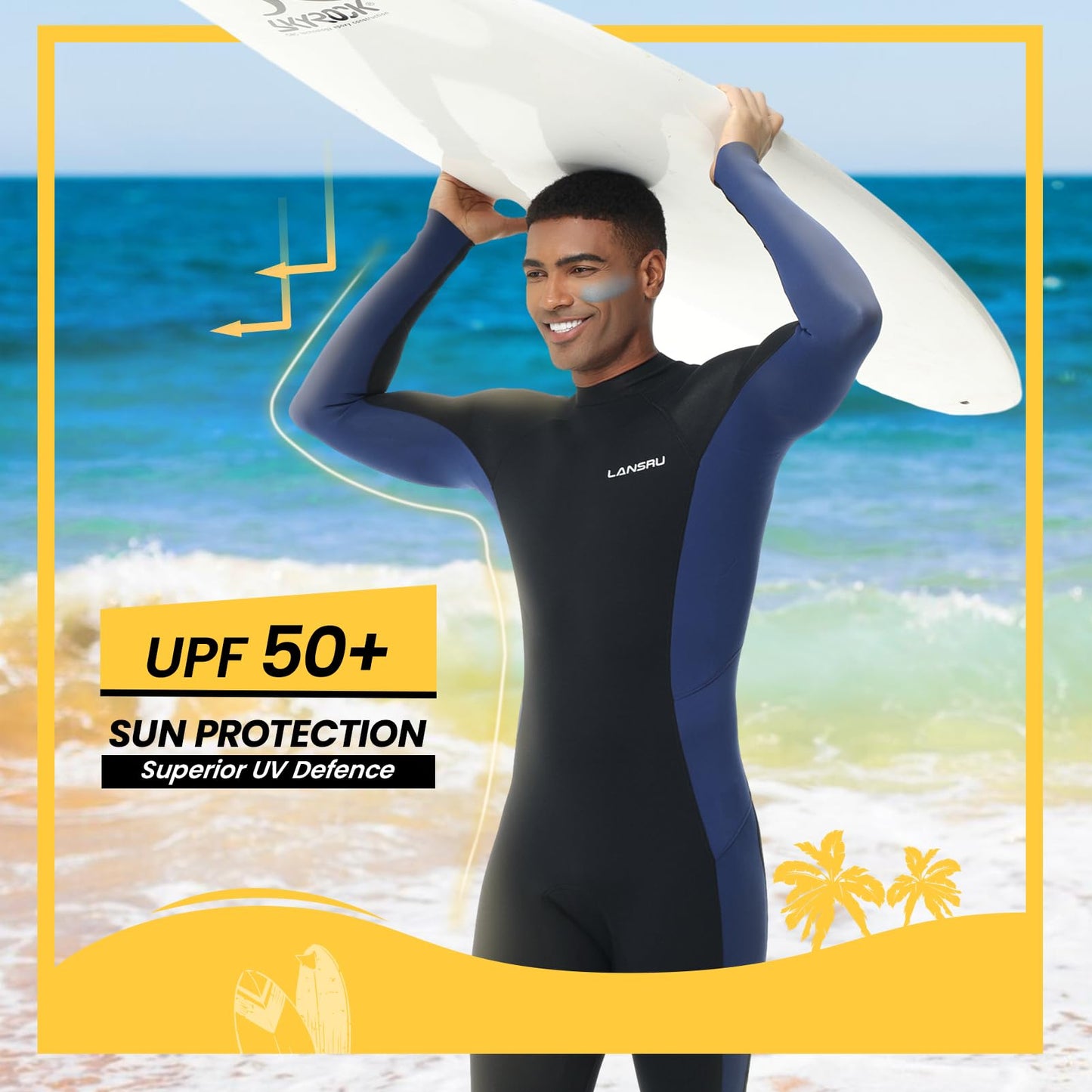 5/4mm Neoprene Wetsuit for Men with Back Zip for Cold Water Activities