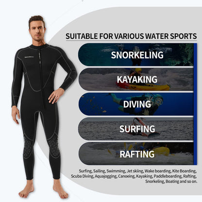 3mm Shorty Wetsuit with Front Zip for Diving Snorkeling & Kayaking
