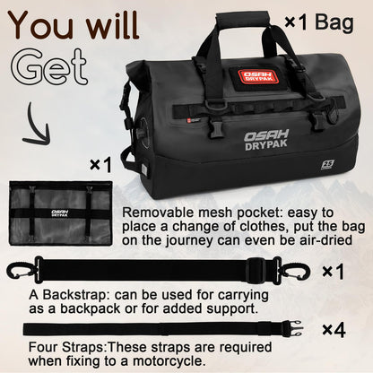 Heavy Duty Waterproof Roll Top Duffel Bag for Travel & Outdoor Adventures