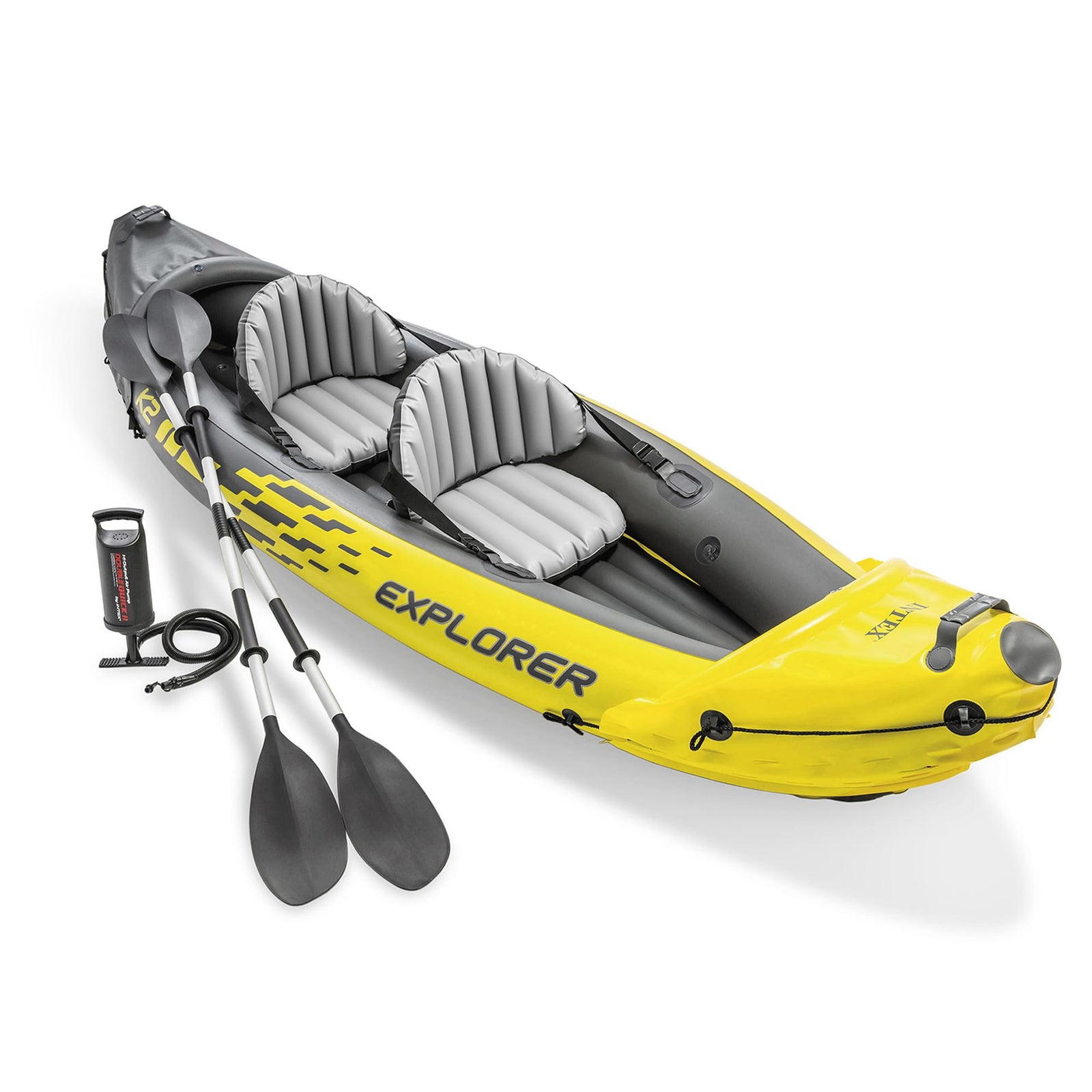 Inflatable Kayak Set with Aluminum Oars, Pump & Adjustable Seats