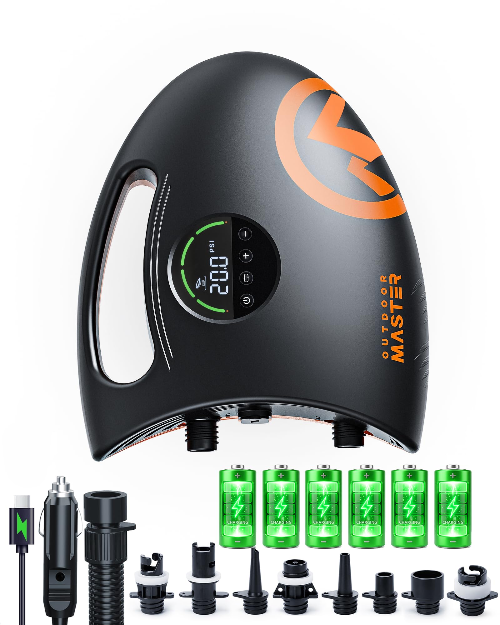 Rechargeable Electric Paddle Board Pump with Dual-Stage Inflation & Deflation for SUPs
