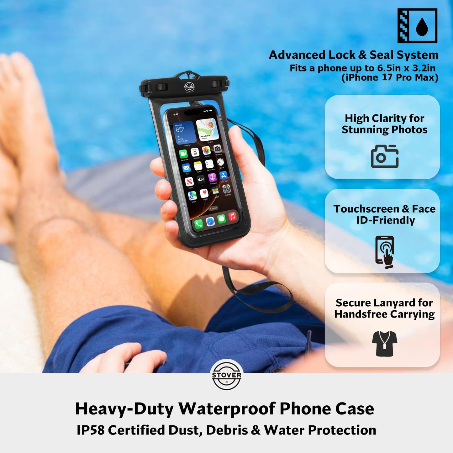 Waterproof Roll Top Dry Bag Backpack with Phone Case for Kayaking & Camping