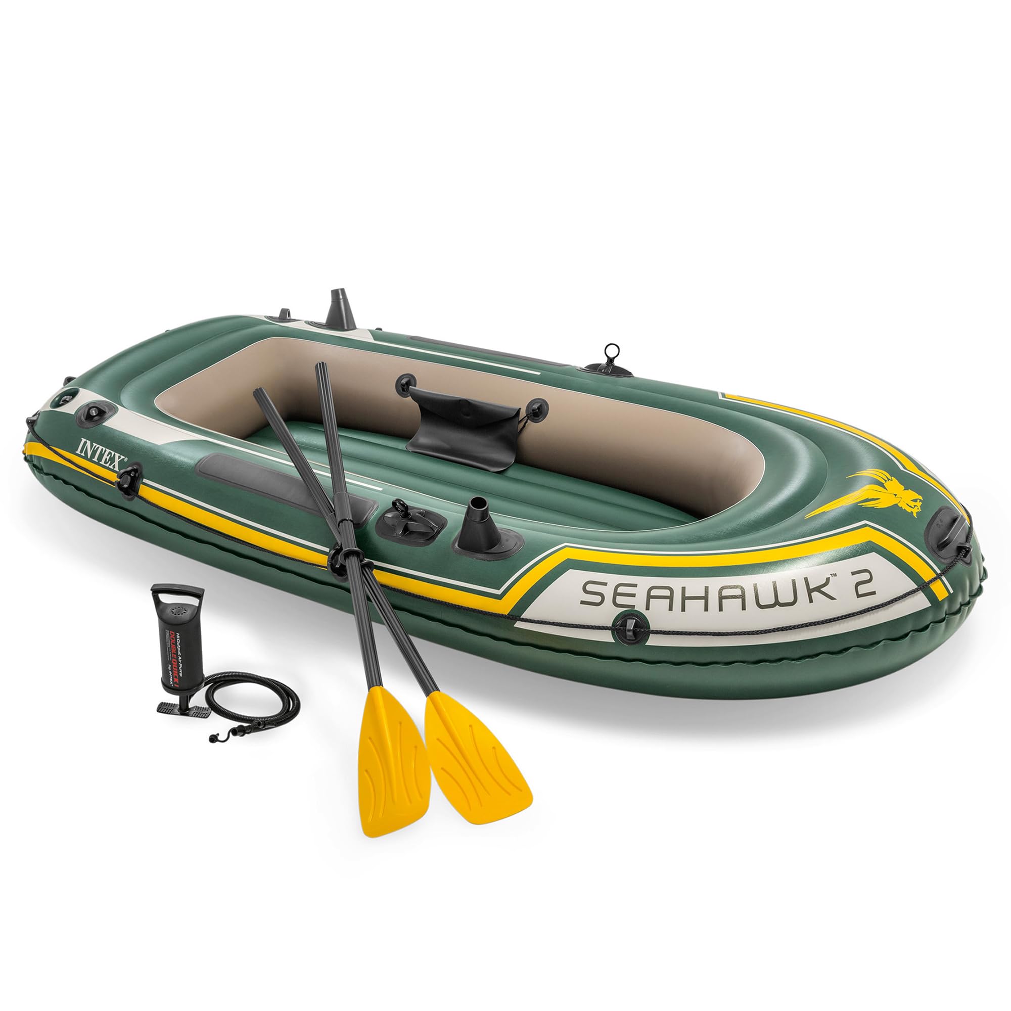 Inflatable Fishing Boat with Oars, Pump & Gear Storage Pouch
