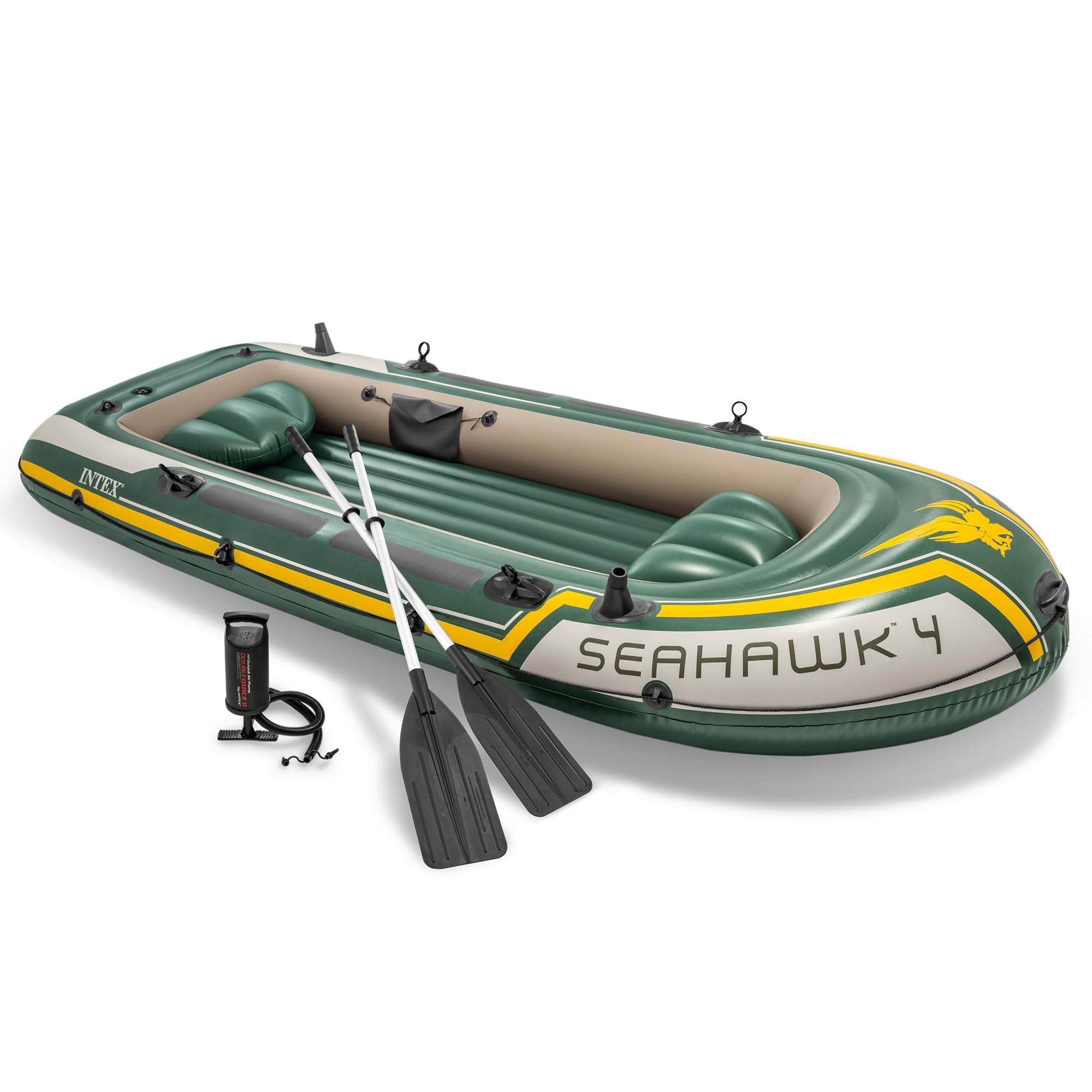 Inflatable Fishing Boat with Oars, Pump & Gear Storage Pouch