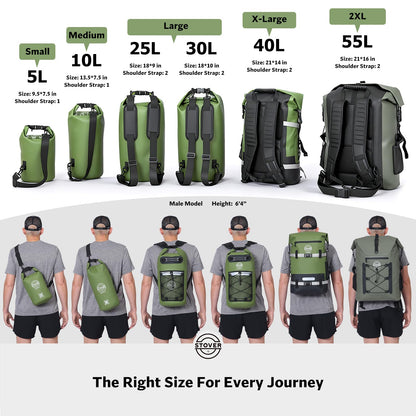Waterproof Roll Top Dry Bag Backpack with Phone Case for Kayaking & Camping
