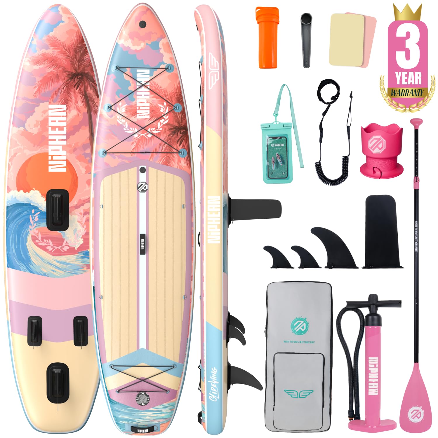 Extra Large Inflatable Paddle Board for Family Use with Accessories