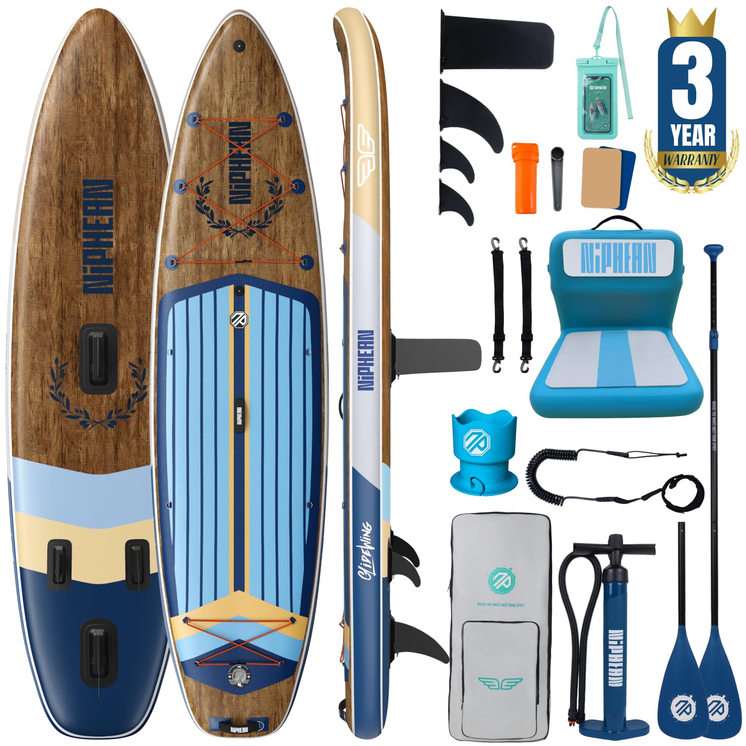 Extra Large Inflatable Paddle Board for Family Use with Accessories