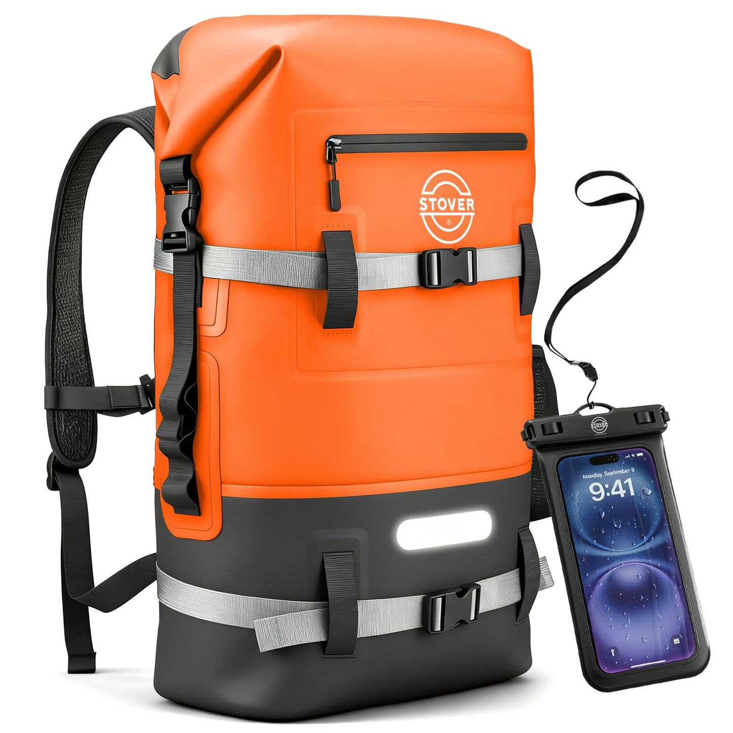 Waterproof Roll Top Dry Bag Backpack with Phone Case for Kayaking & Camping