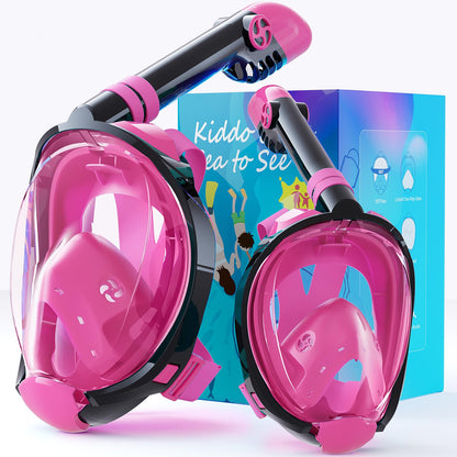 Full Face Snorkel Mask with 180° Panoramic View and Camera Mount