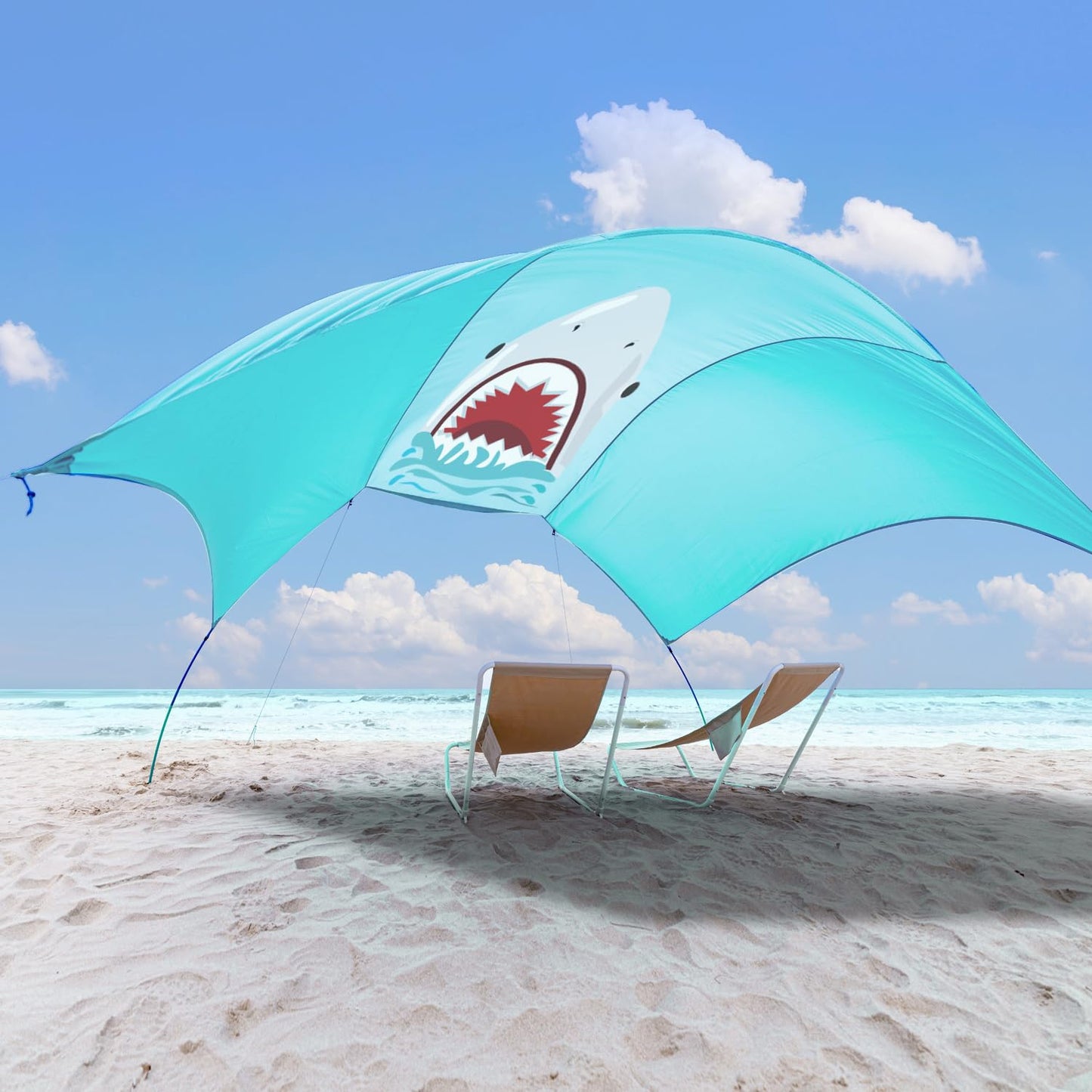 Portable Beach Shade Canopy with UPF 50+ UV Protection for 6 People