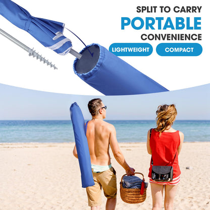 wikiwiki 7ft Beach Umbrella with Sand Anchor & Tilt
