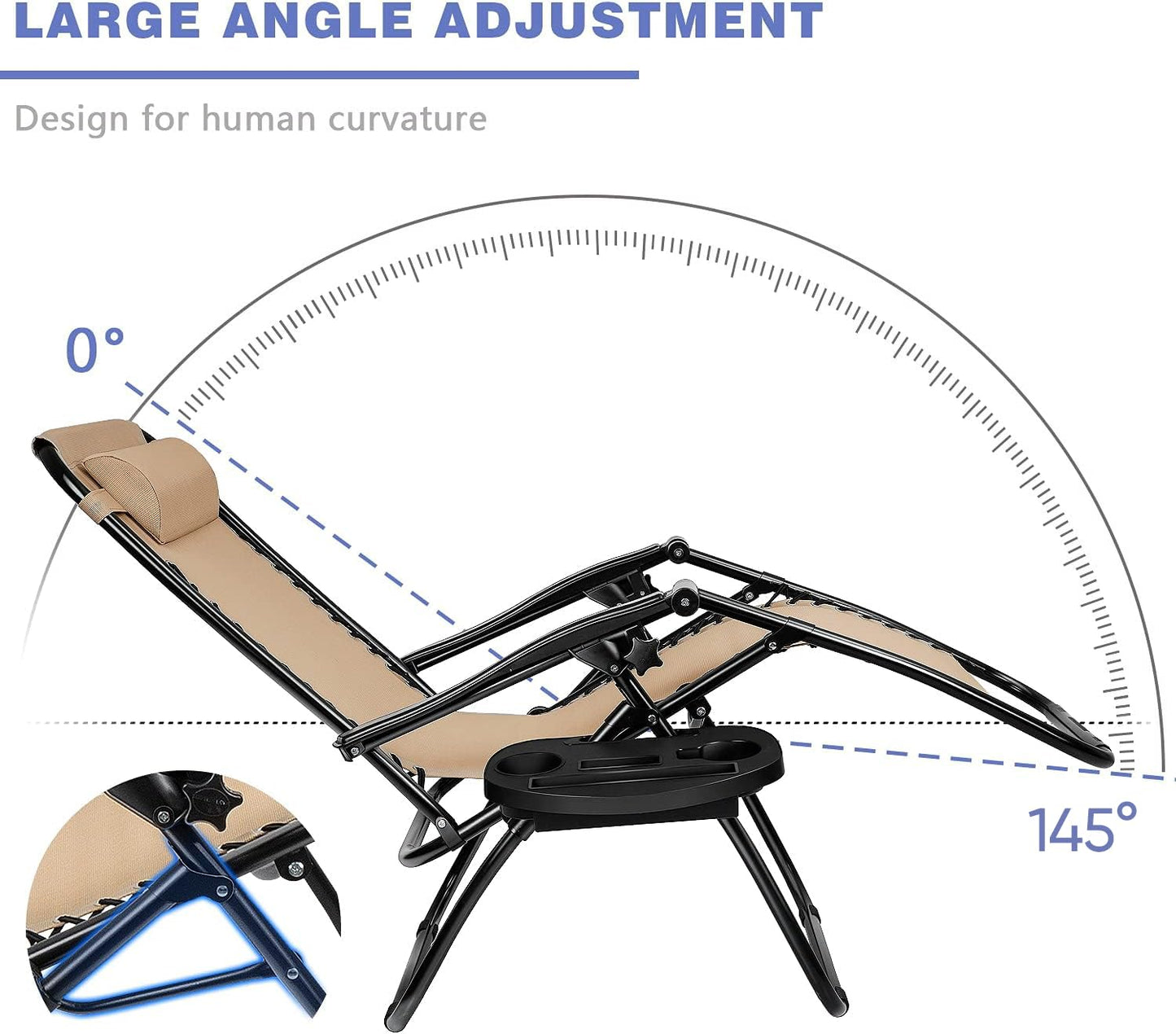 Adjustable Zero Gravity Folding Lounge Chair for Outdoor Relaxation