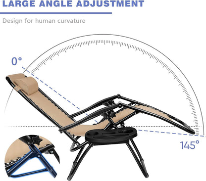 Adjustable Zero Gravity Folding Lounge Chair for Outdoor Relaxation