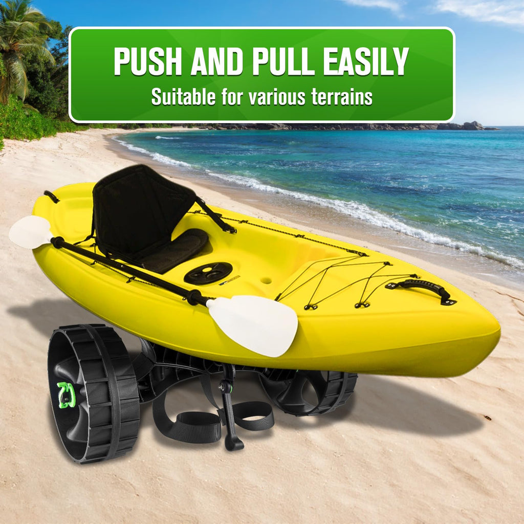 Kayak Cart Dolly with Puncture Free Wheels and Adjustable Straps for Transport