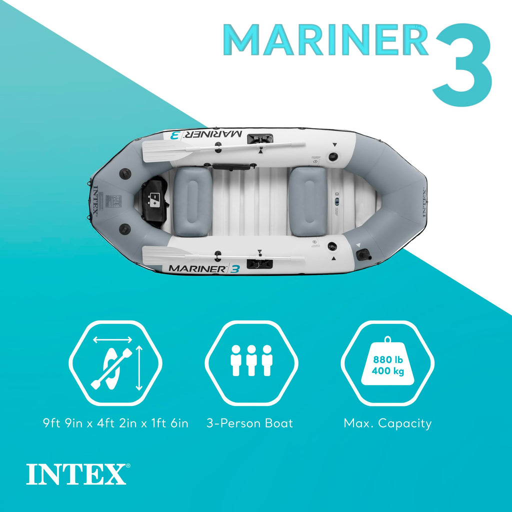 Heavy Duty Inflatable Fishing Boat with Oars Pump & Rod Holders
