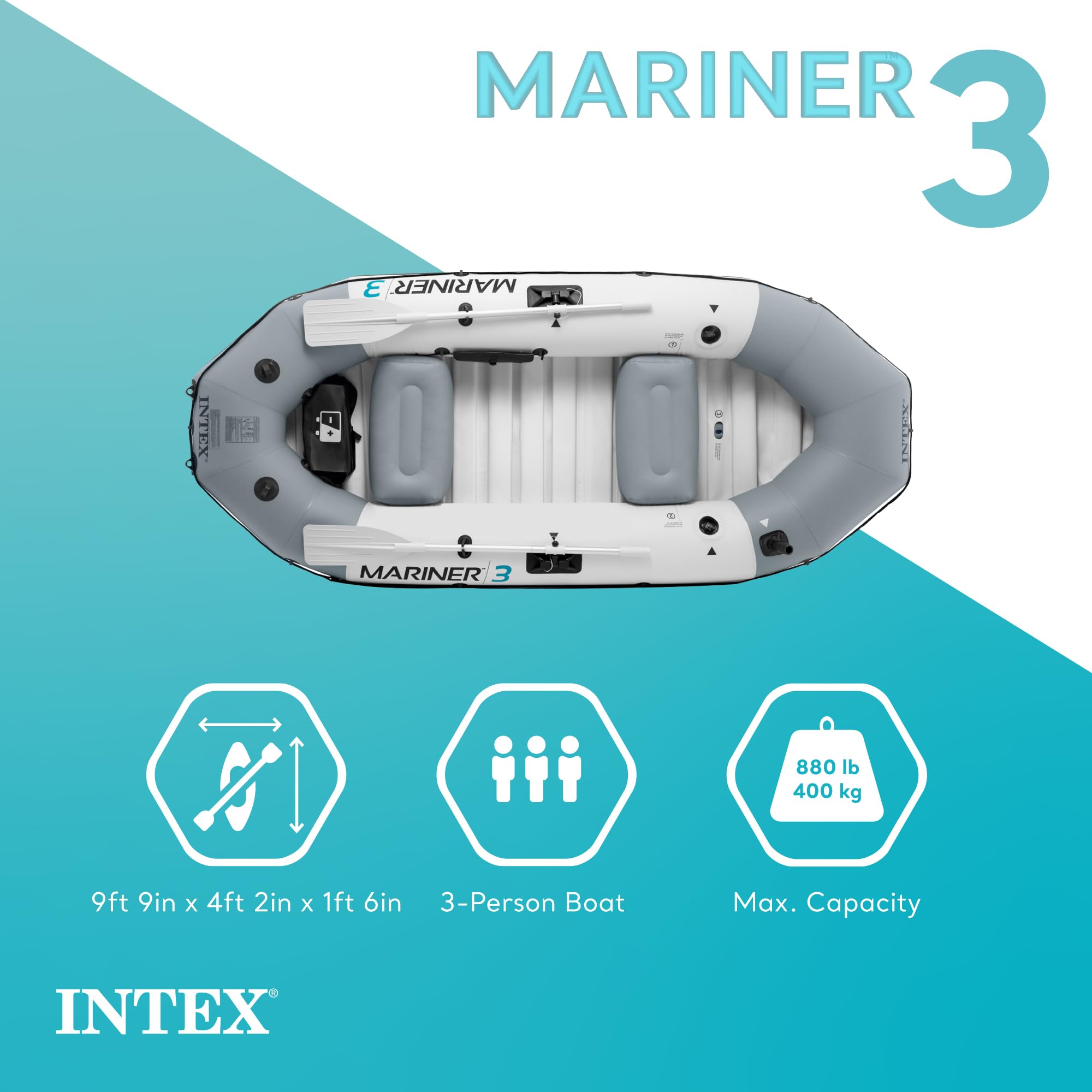 Heavy Duty Inflatable Fishing Boat with Oars Pump & Rod Holders