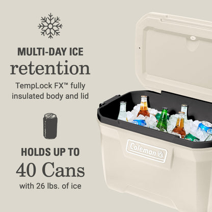 Insulated Portable Hard Cooler with 5-Day Ice Retention for Outdoor Use
