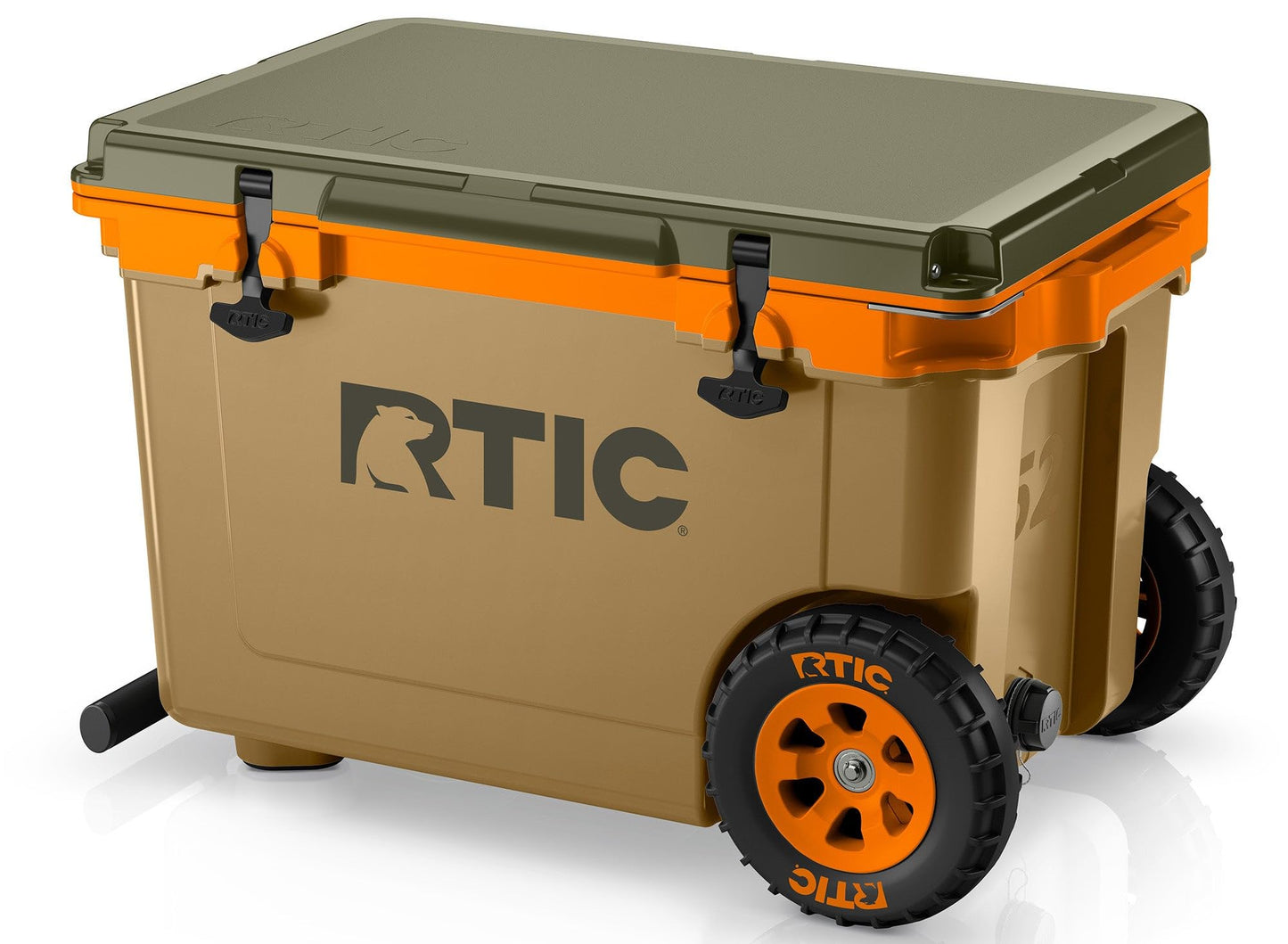 52 Quart Wheeled Hard Cooler with Insulated Ice Chest for Outdoor Activities