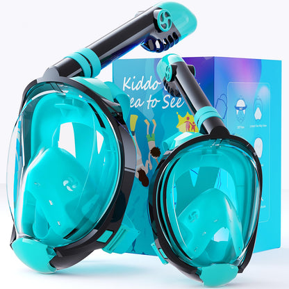 Full Face Snorkel Mask with 180° Panoramic View and Camera Mount