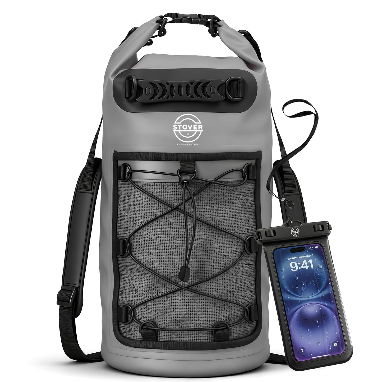 Waterproof Roll Top Dry Bag Backpack with Phone Case for Kayaking & Camping