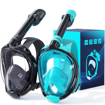 Full Face Snorkel Mask Set with Dry Top Snorkel and Camera Mount