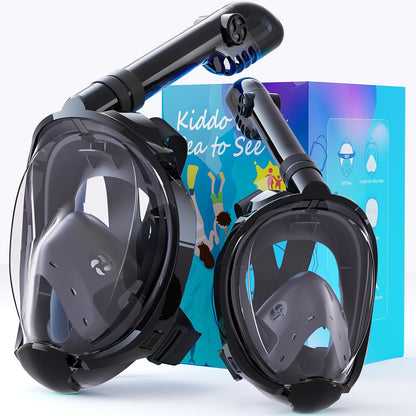 Full Face Snorkel Mask with 180° Panoramic View and Camera Mount