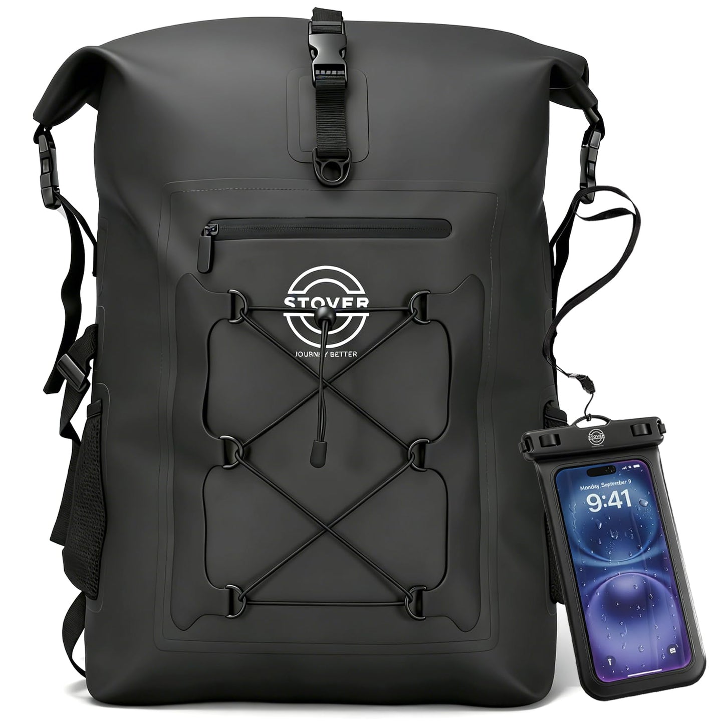 Waterproof Roll Top Dry Bag Backpack with Phone Case for Kayaking & Camping