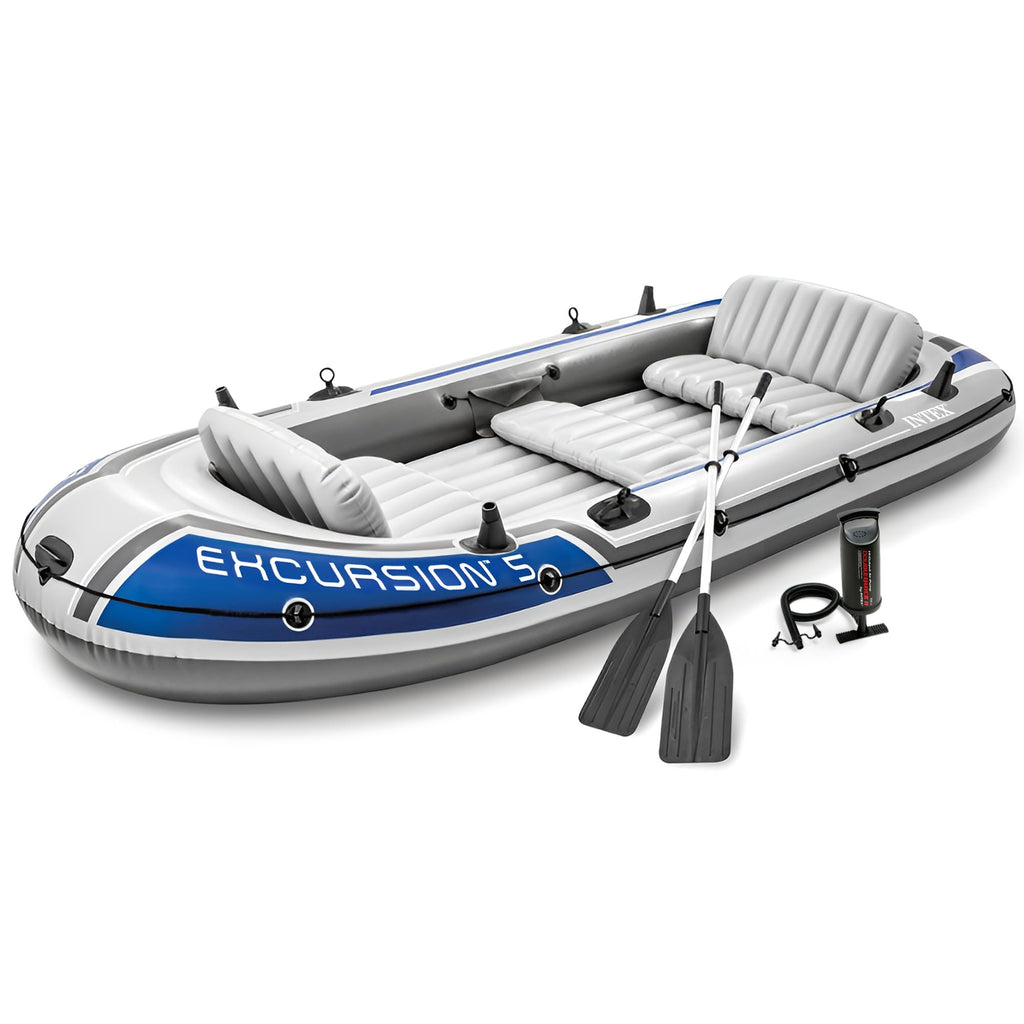 Inflatable Boat Set with Oars and High-Output Pump