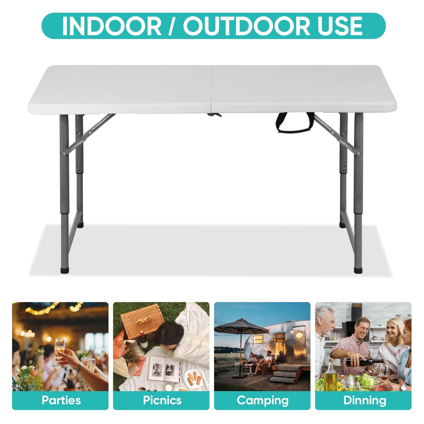 Portable Folding Table for Camping, Picnic & Outdoor Events
