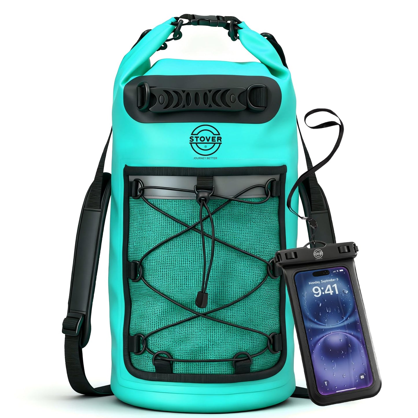 Waterproof Roll Top Dry Bag Backpack with Phone Case for Kayaking & Camping