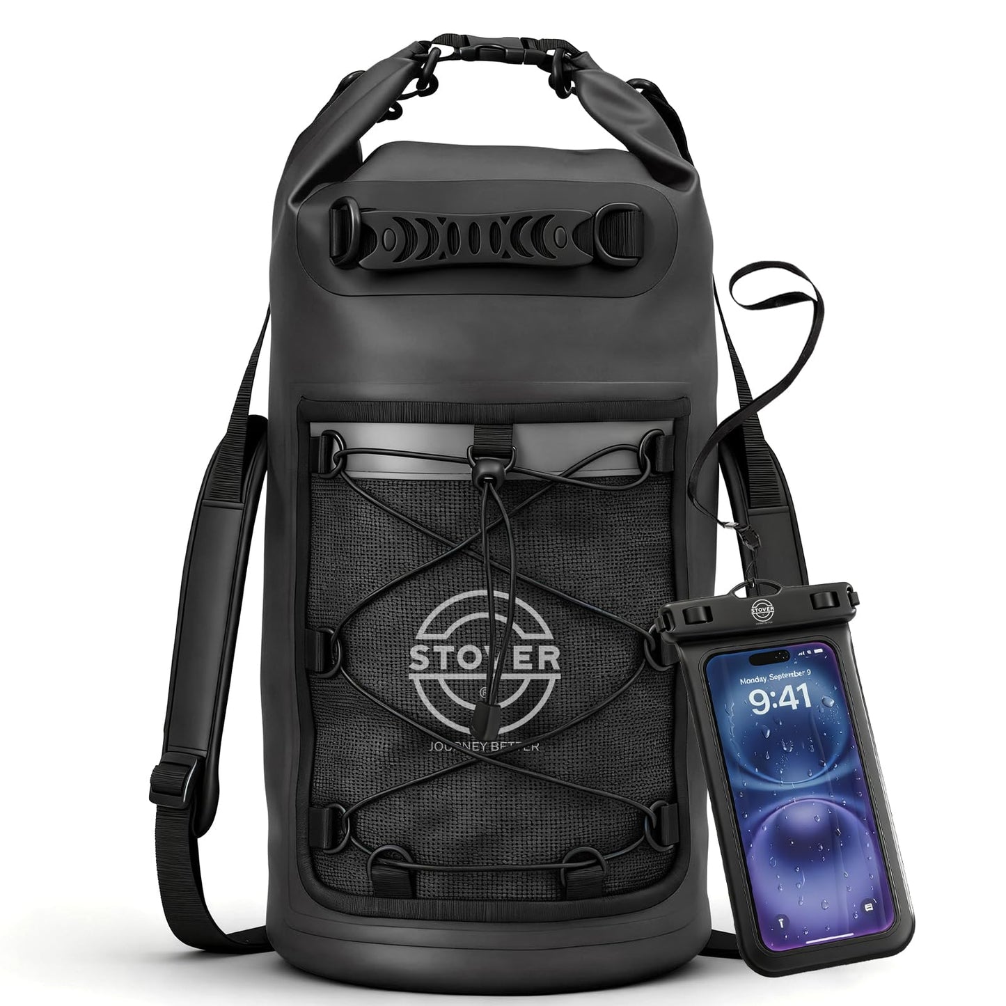 Waterproof Roll Top Dry Bag Backpack with Phone Case for Kayaking & Camping