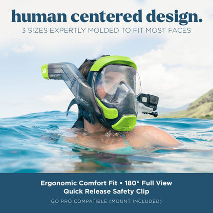Full Face Snorkel Mask with 180° Panoramic View for Adults