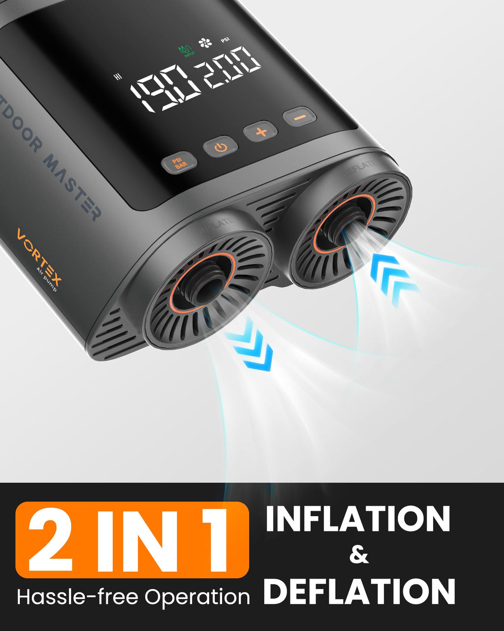 Electric SUP Air Pump with Auto Shutoff and 8 Nozzles for Inflatables