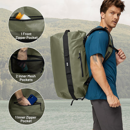 Waterproof Roll Top Duffel Bag for Kayaking Camping & Outdoor Travel