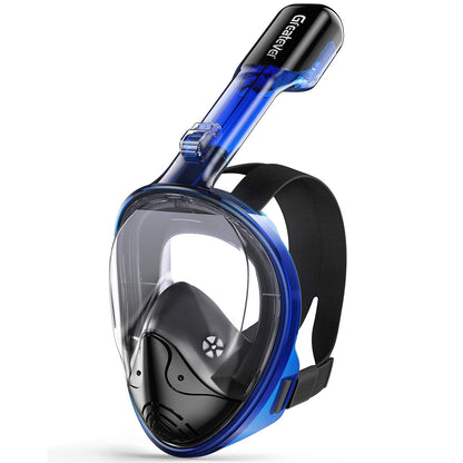 Full Face Snorkel Mask with Dry Top System and Camera Mount for Adults