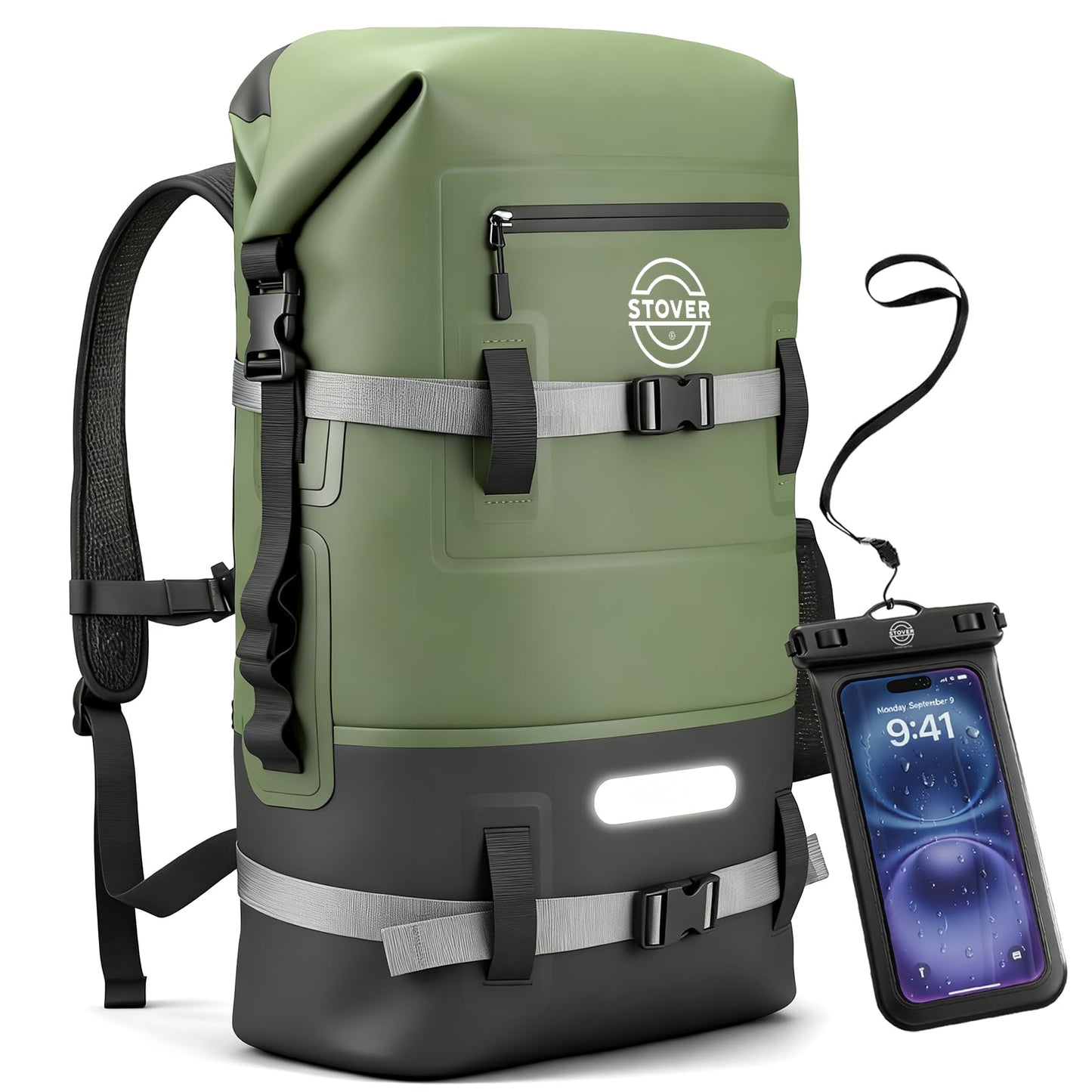 Waterproof Roll Top Dry Bag Backpack with Phone Case for Kayaking & Camping