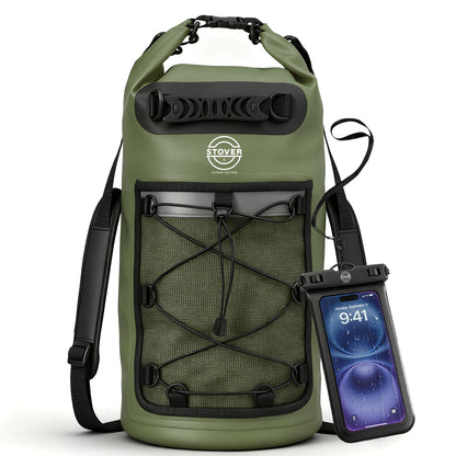 Waterproof Roll Top Dry Bag Backpack with Phone Case for Kayaking & Camping