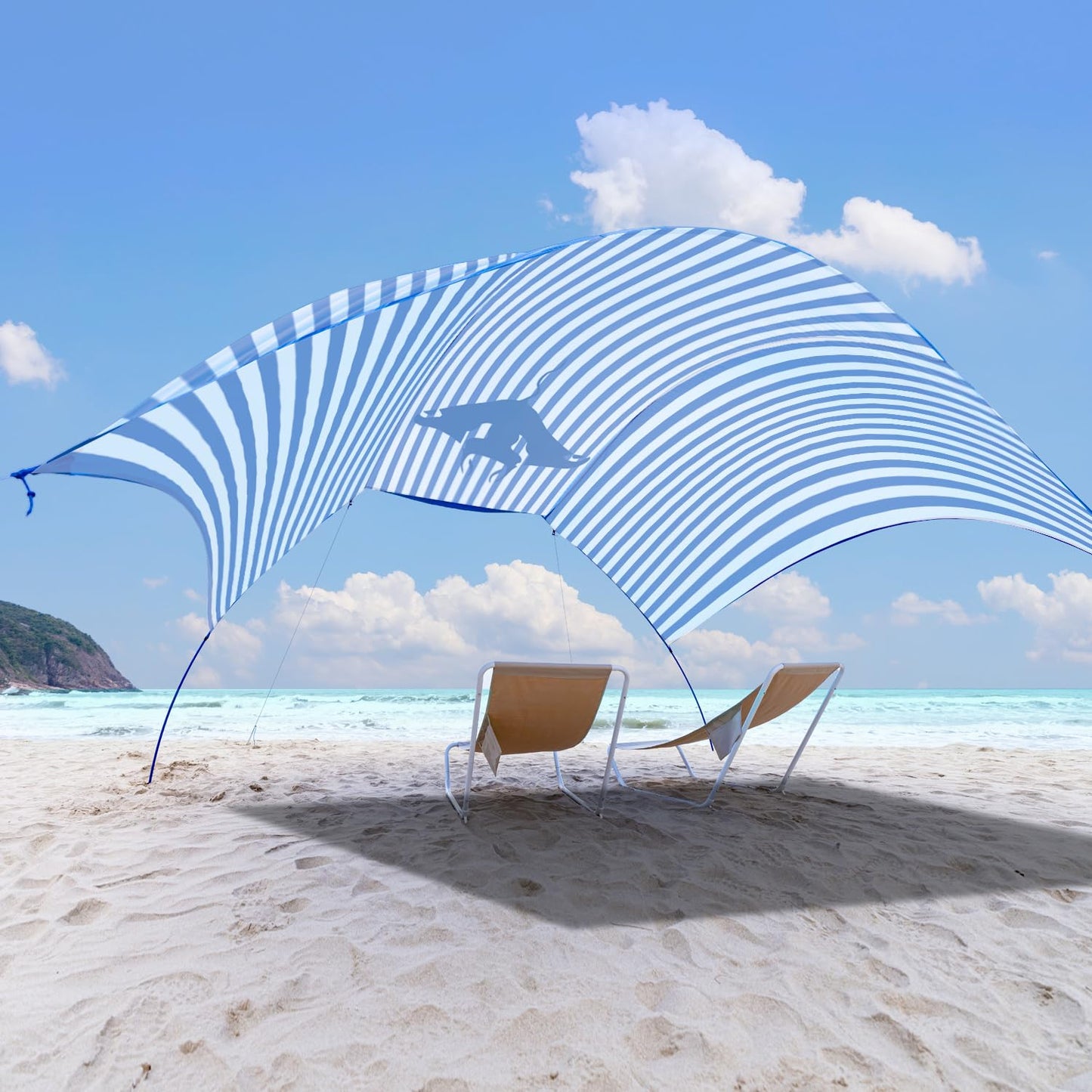Portable Beach Shade Canopy with UPF 50+ UV Protection for 6 People