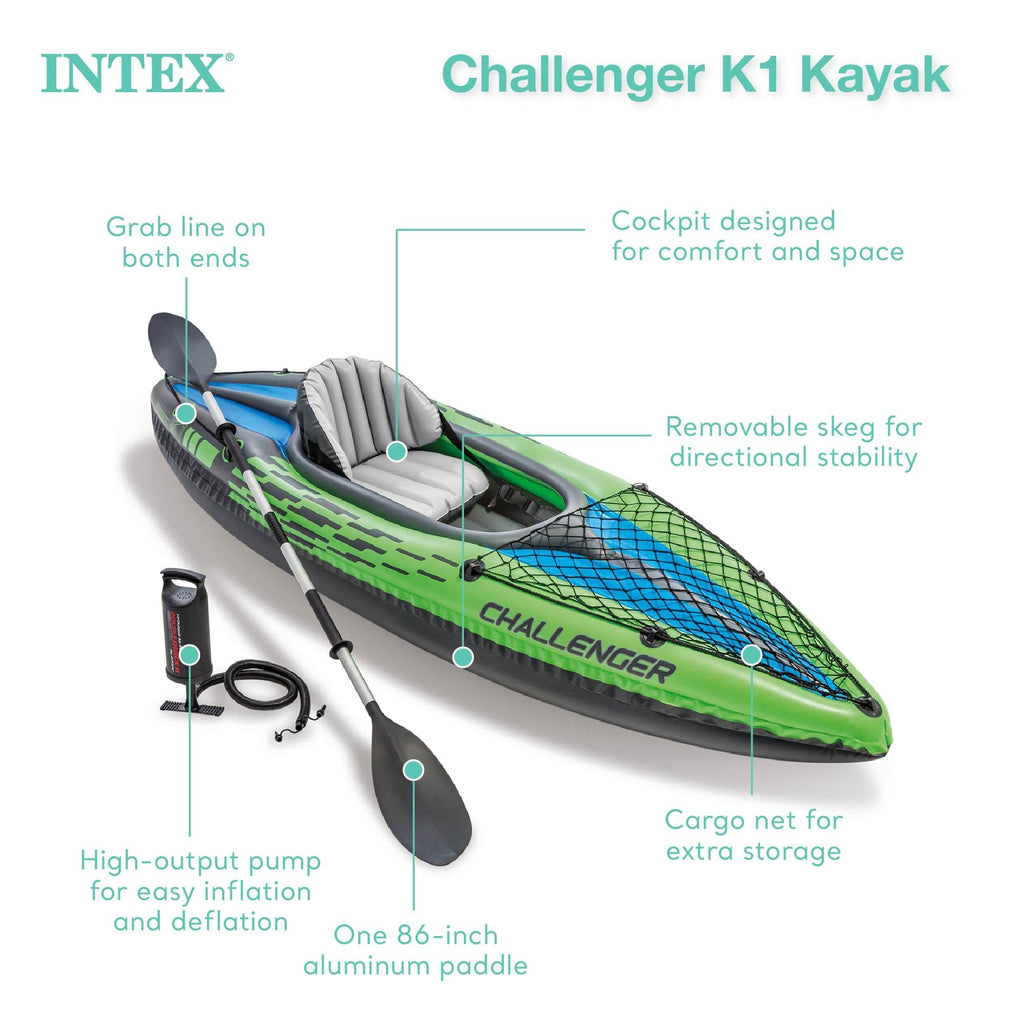 Inflatable Kayak Set with Paddles Pump Adjustable Seat & Storage Net