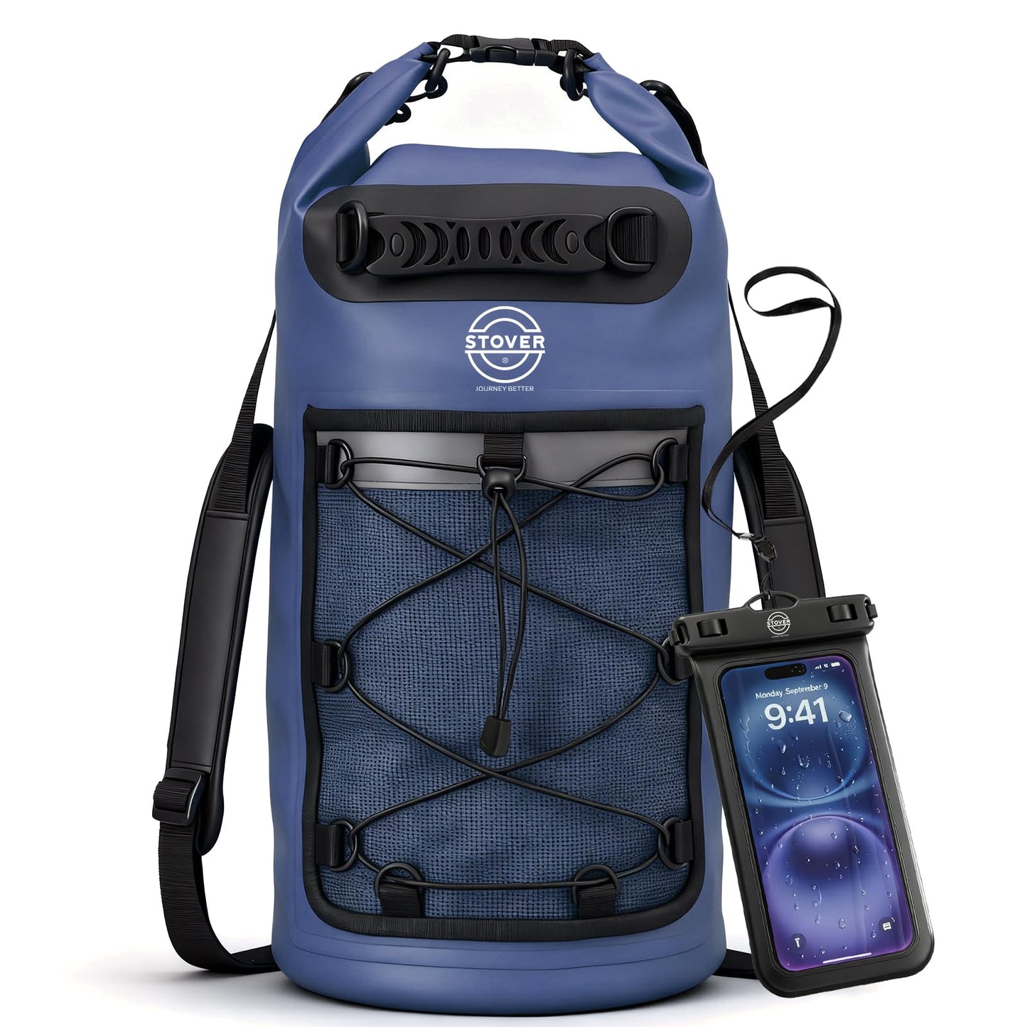 Waterproof Roll Top Dry Bag Backpack with Phone Case for Kayaking & Camping