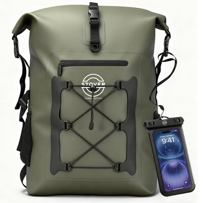Waterproof Roll Top Dry Bag Backpack with Phone Case for Kayaking & Camping