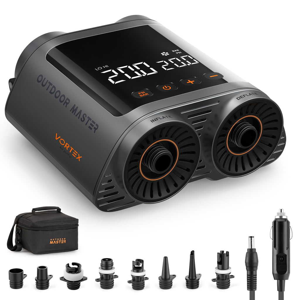 Electric SUP Air Pump with Auto Shutoff and 8 Nozzles for Inflatables